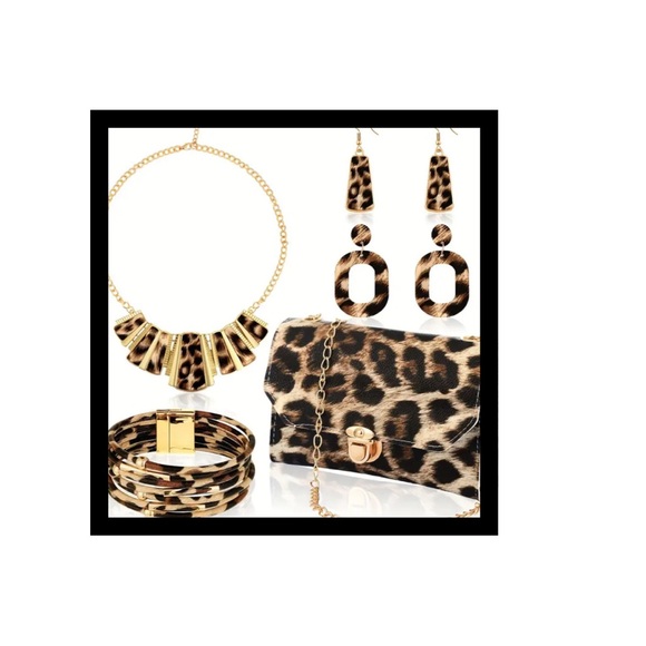 🐆🐆Chic 5pcs Leopard Print Jewelry Set for Women - - Picture 1 of 8